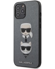 Калъф Karl Lagerfeld - Saffiano K and C, iPhone 12 Pro Max, сив -1